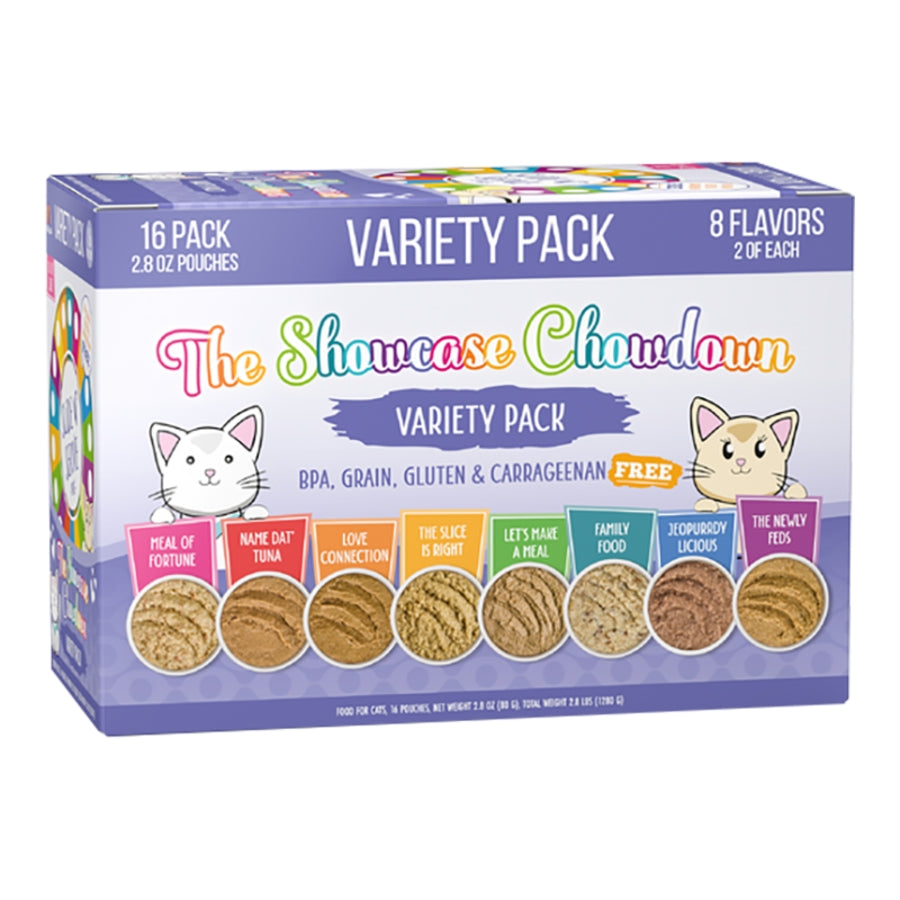 Weruva Slide N' Serve The Showcase Chowdown Variety Pack Pate Grain-Free Cat Food Pouches 2.8-oz pouch 1ct