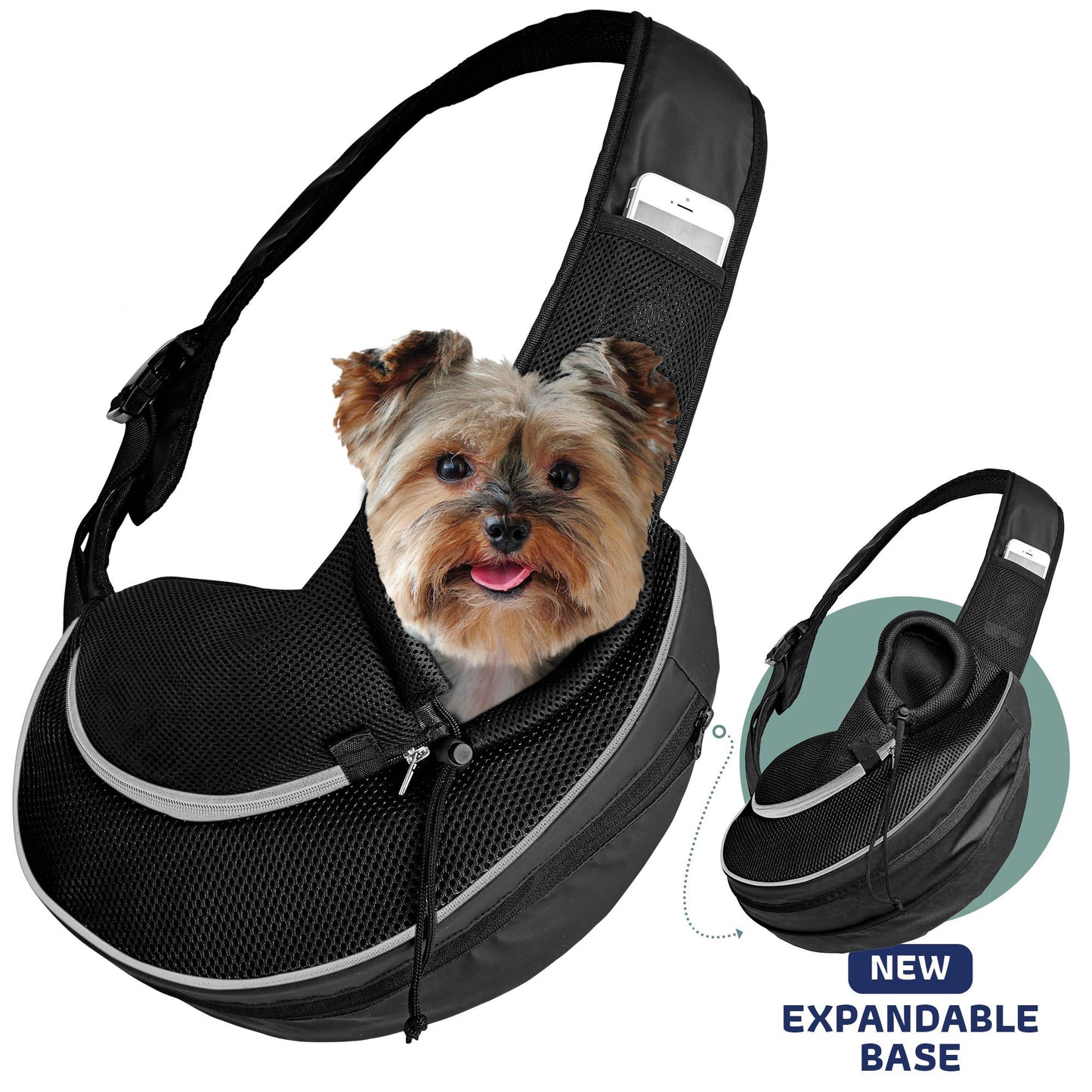 Pet Carrier Expandable Sling For Small Dogs And Cats