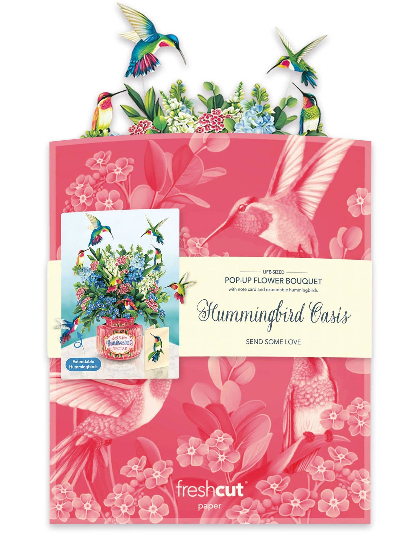 Hummingbird Oasis (1 Pop-up Greeting Card)