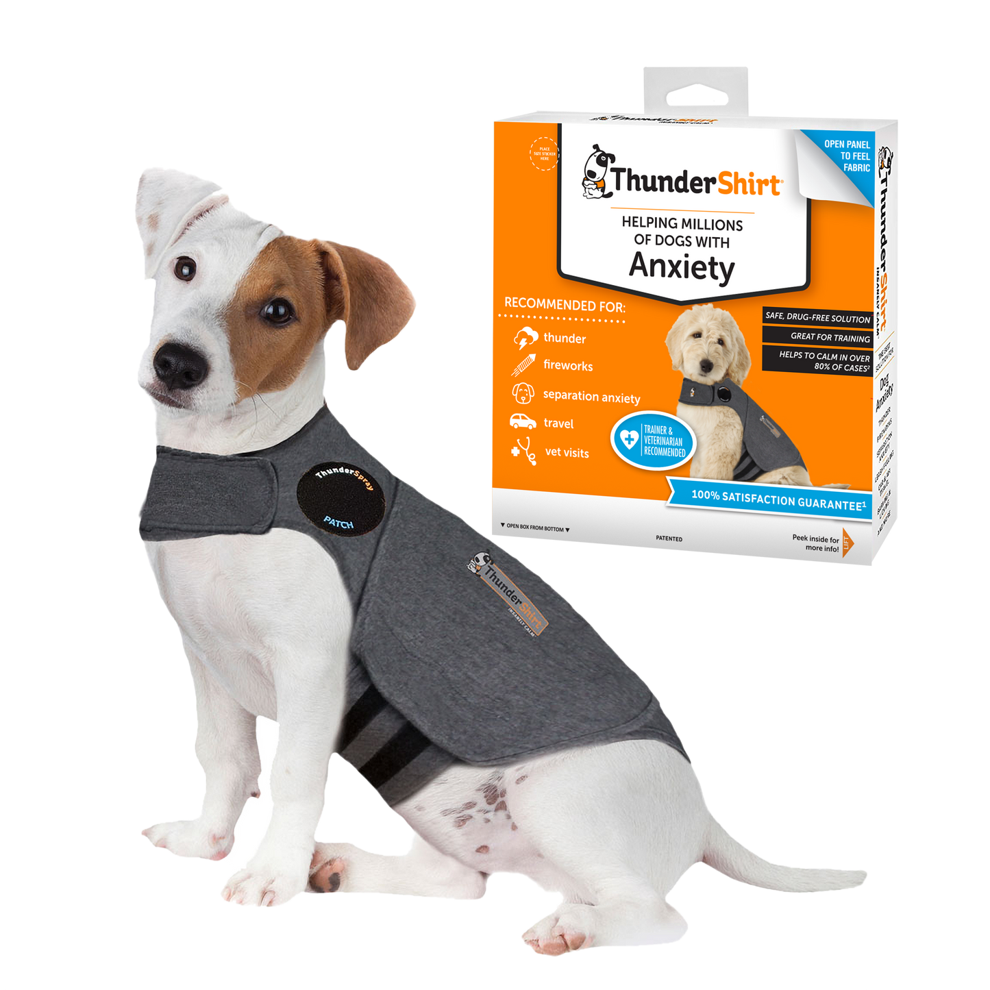 ThunderShirt For Dogs Heather Grey Classic - Dog Anxiety
