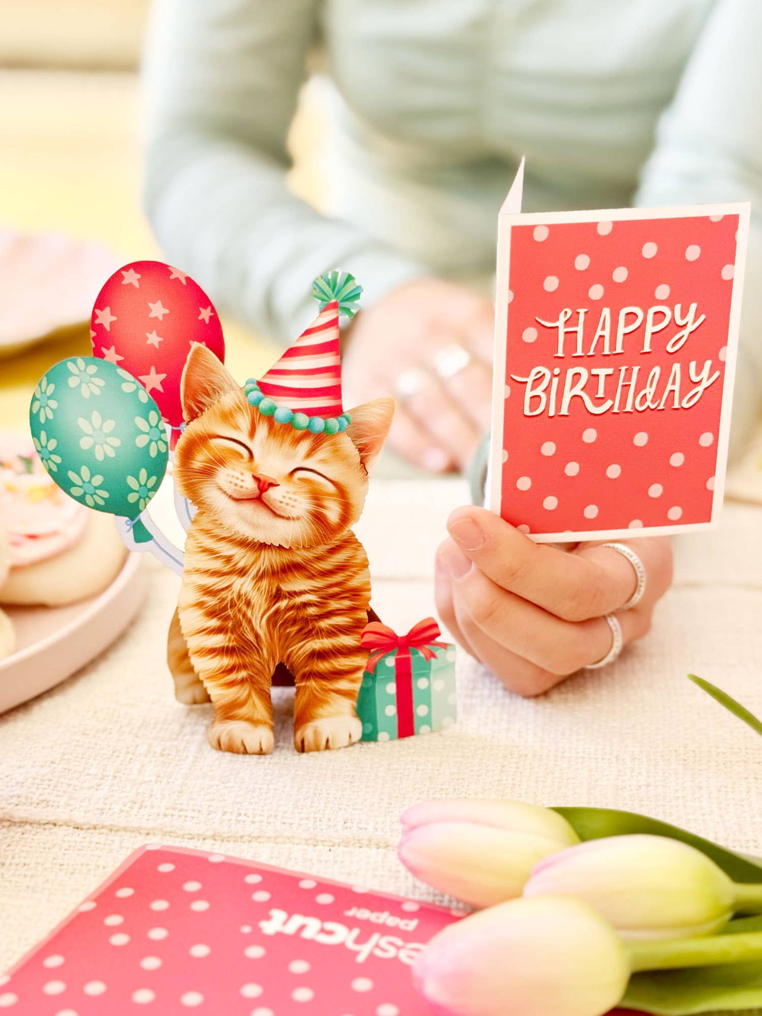 Mini Birthday Kitten (1 Mini Pop-up Greeting Card)