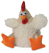 GoDog Checkers Fat Rooster White w/Chew Guard Dog Toy Small