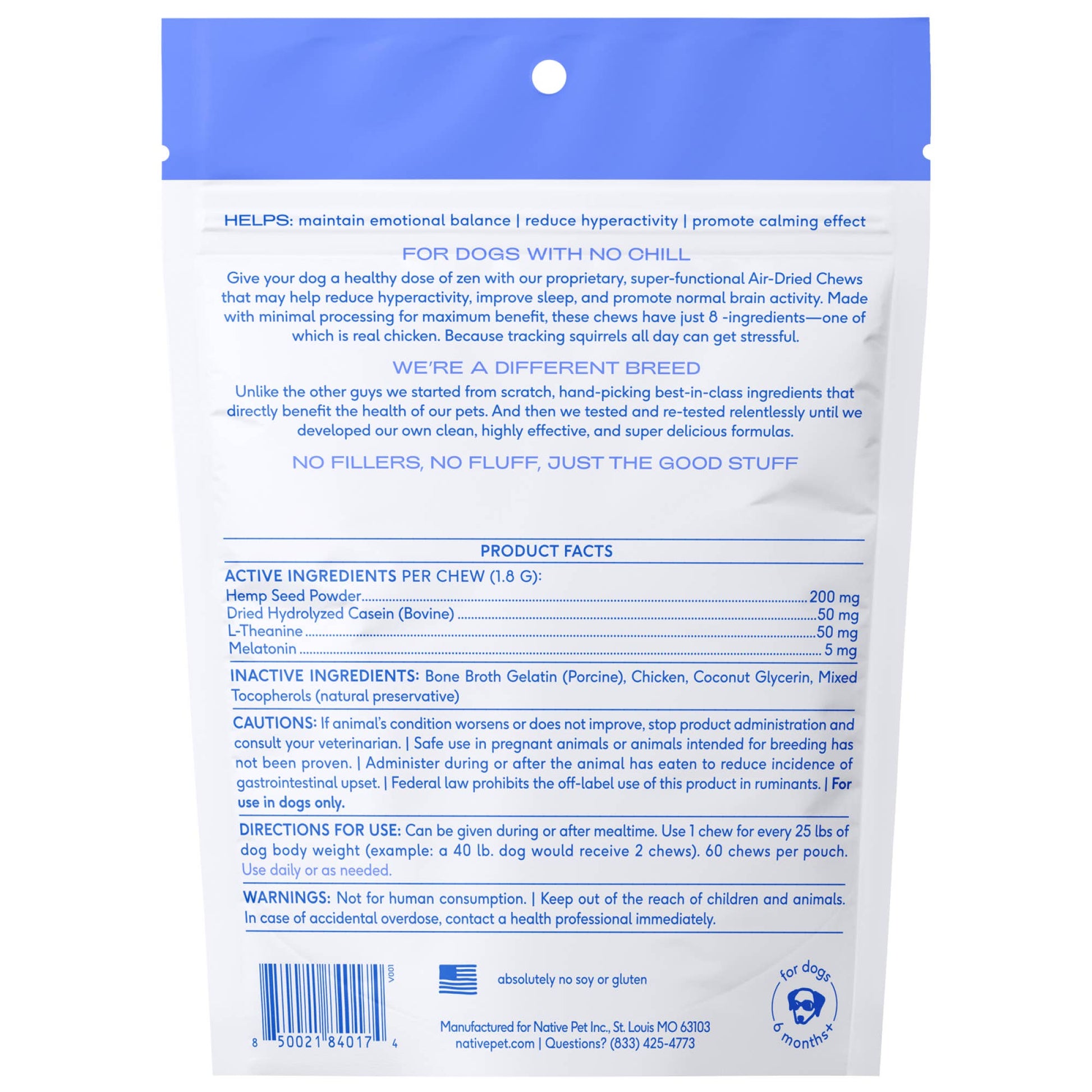 Native Pet - Calm Chews Anxiety & Calming Supplement for Dogs