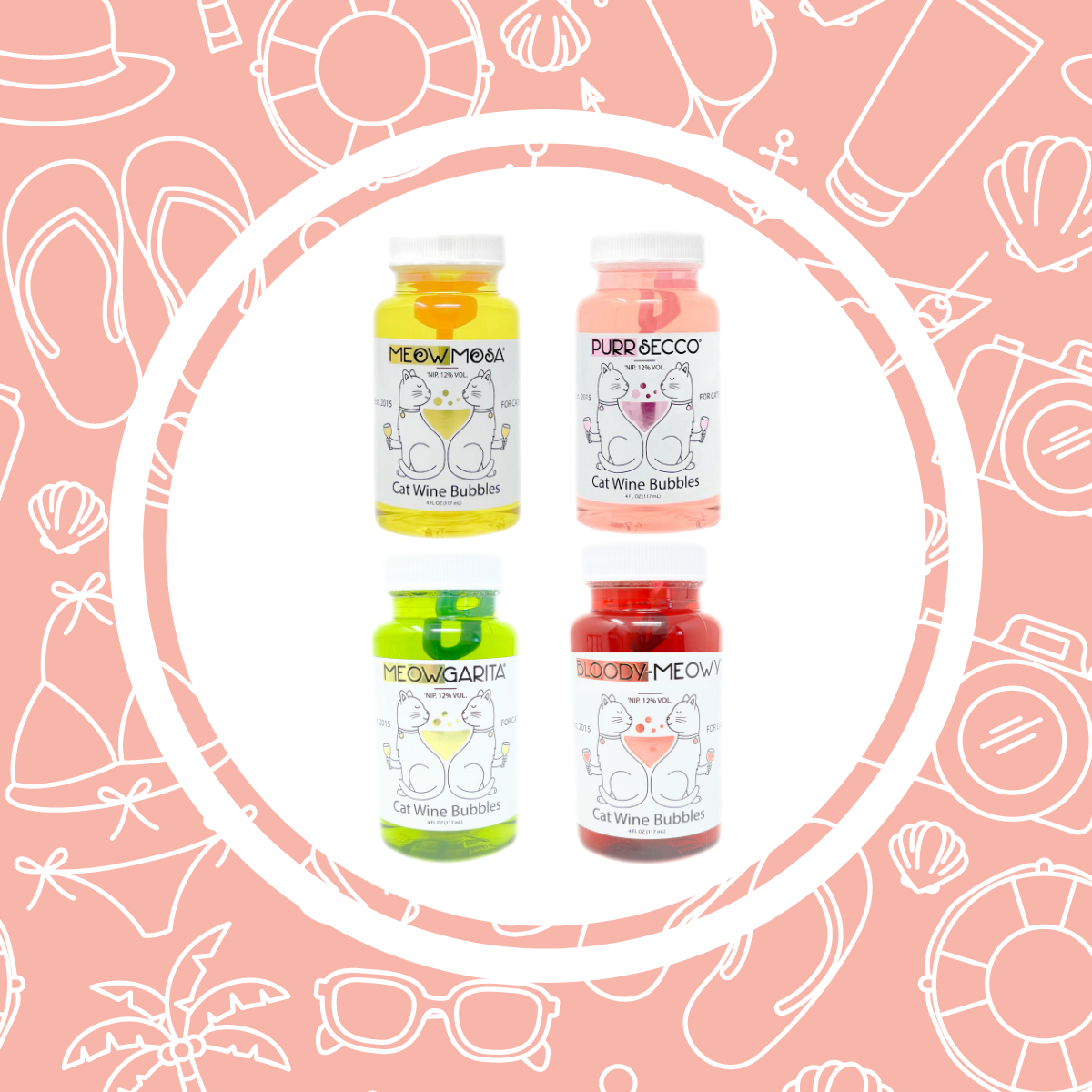 Purrsecco Cat Wine Bubbles Non-Toxic Catnip Bubbles for Cats