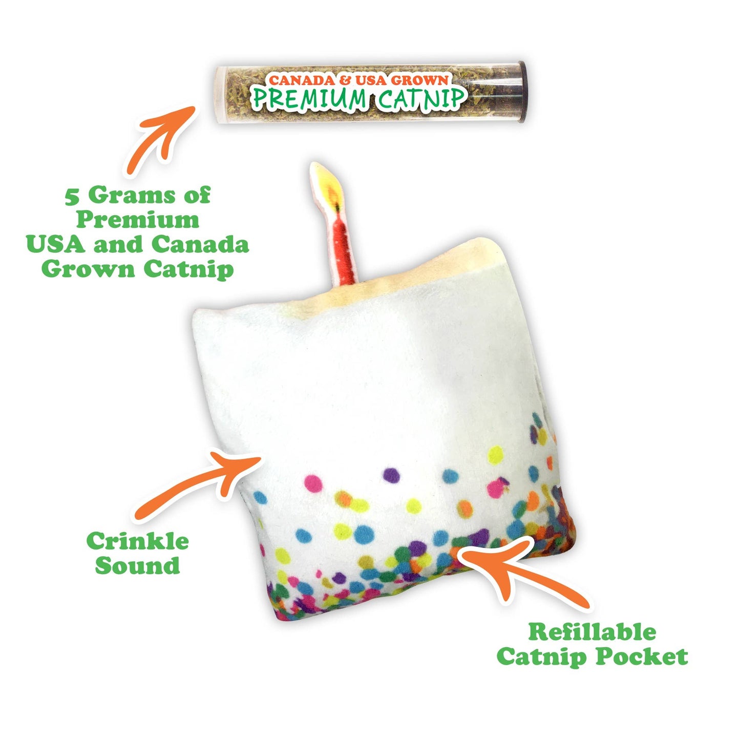 Meowijuana Get Lit Birthday Cake Cat Toy