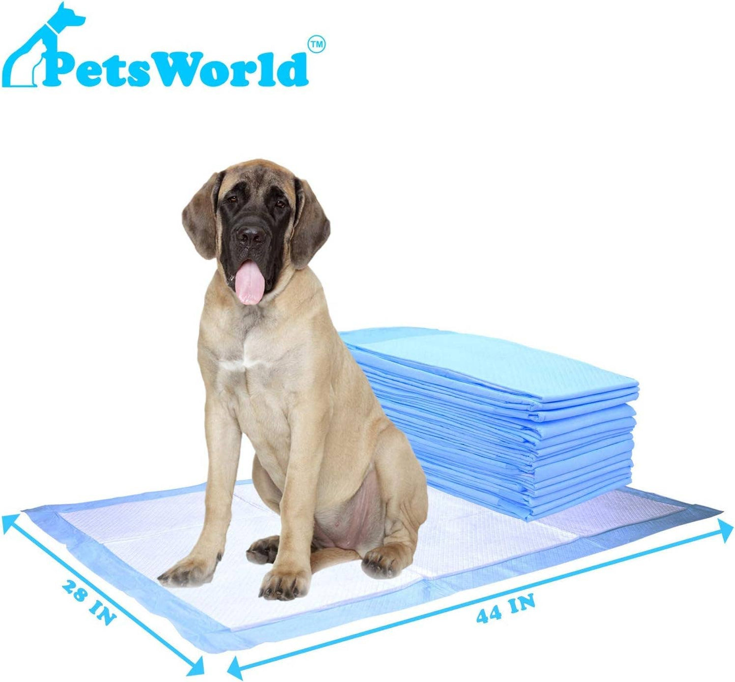 PetsWorld Massive Dog Pads, 28 x 44-in 50 CT
