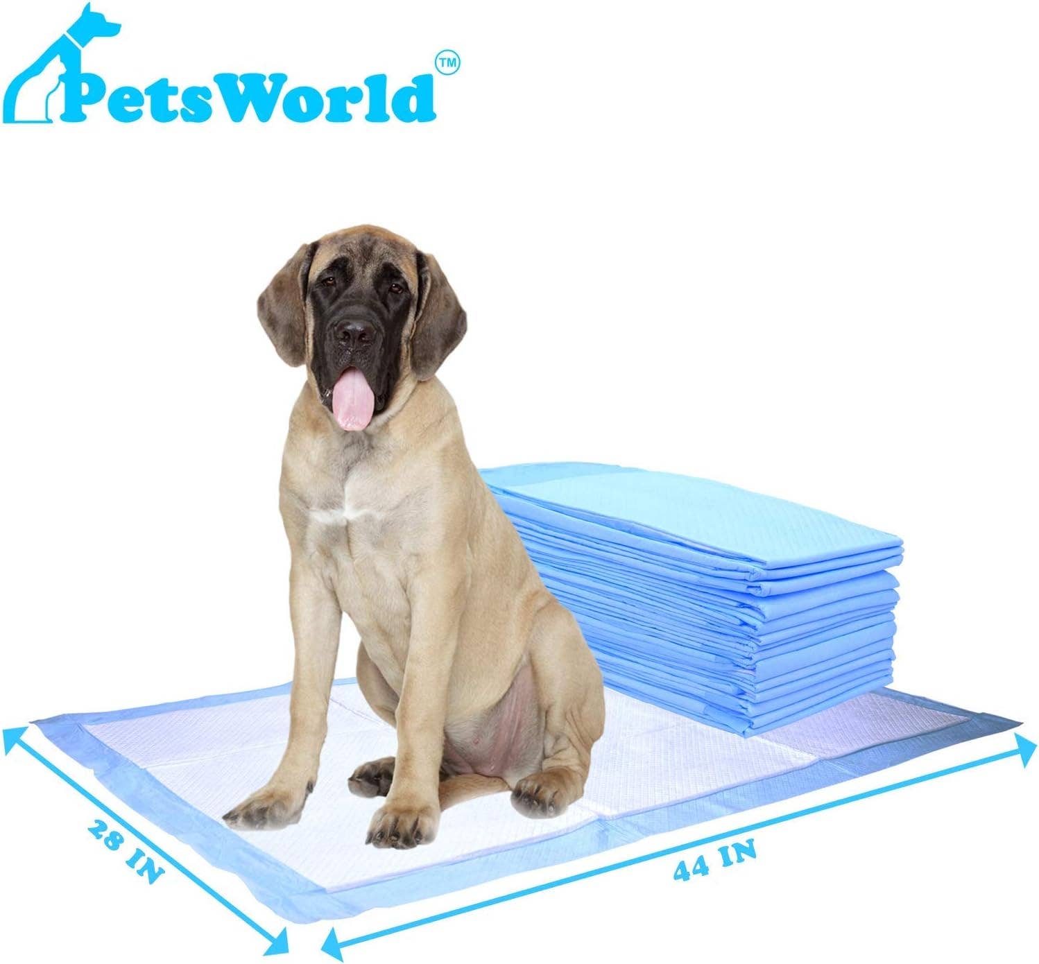 PetsWorld Massive Dog Pads, 28 x 44-in 50 CT