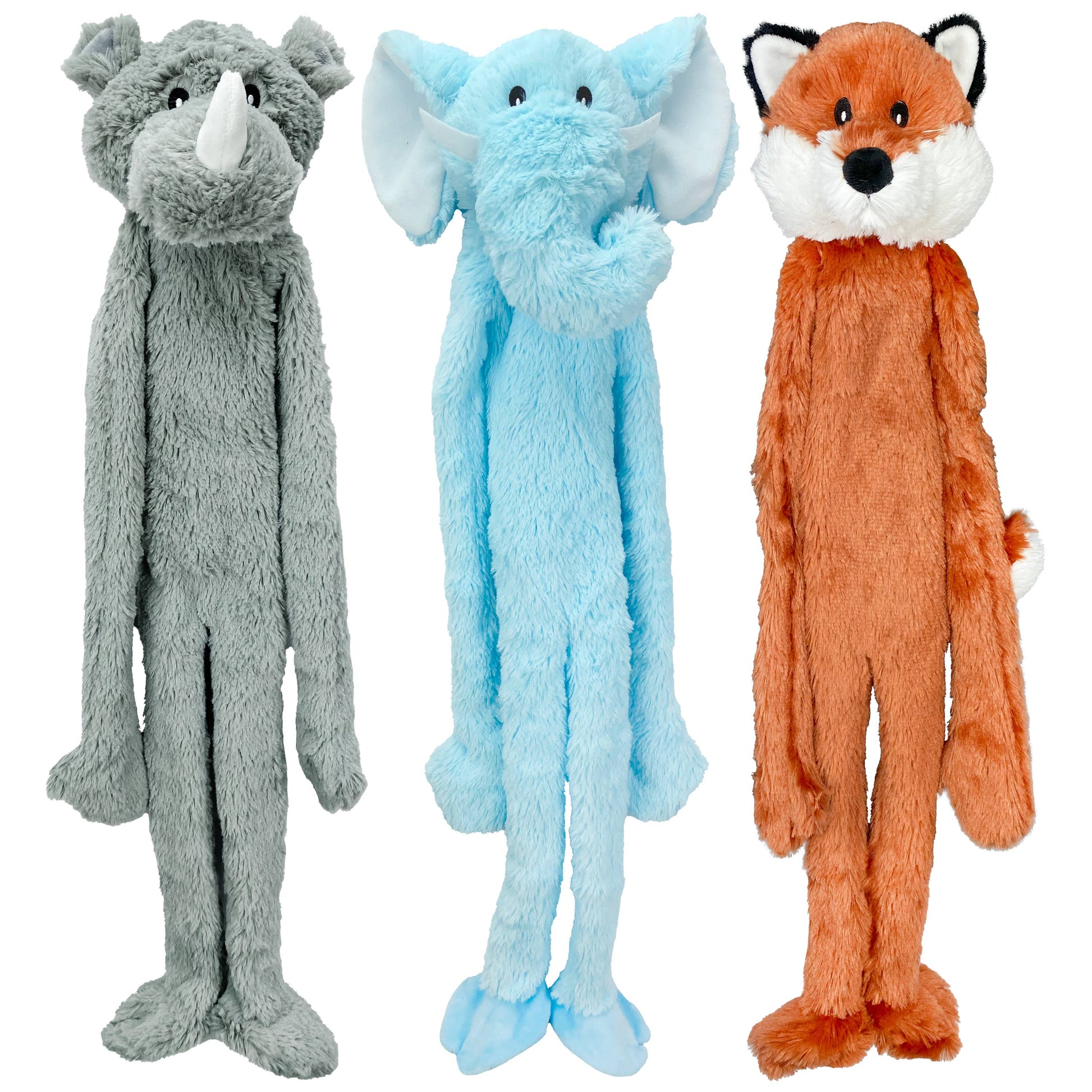 Multipet Swingin' Flatties Plush Dog Toy Asst. Animals 27"