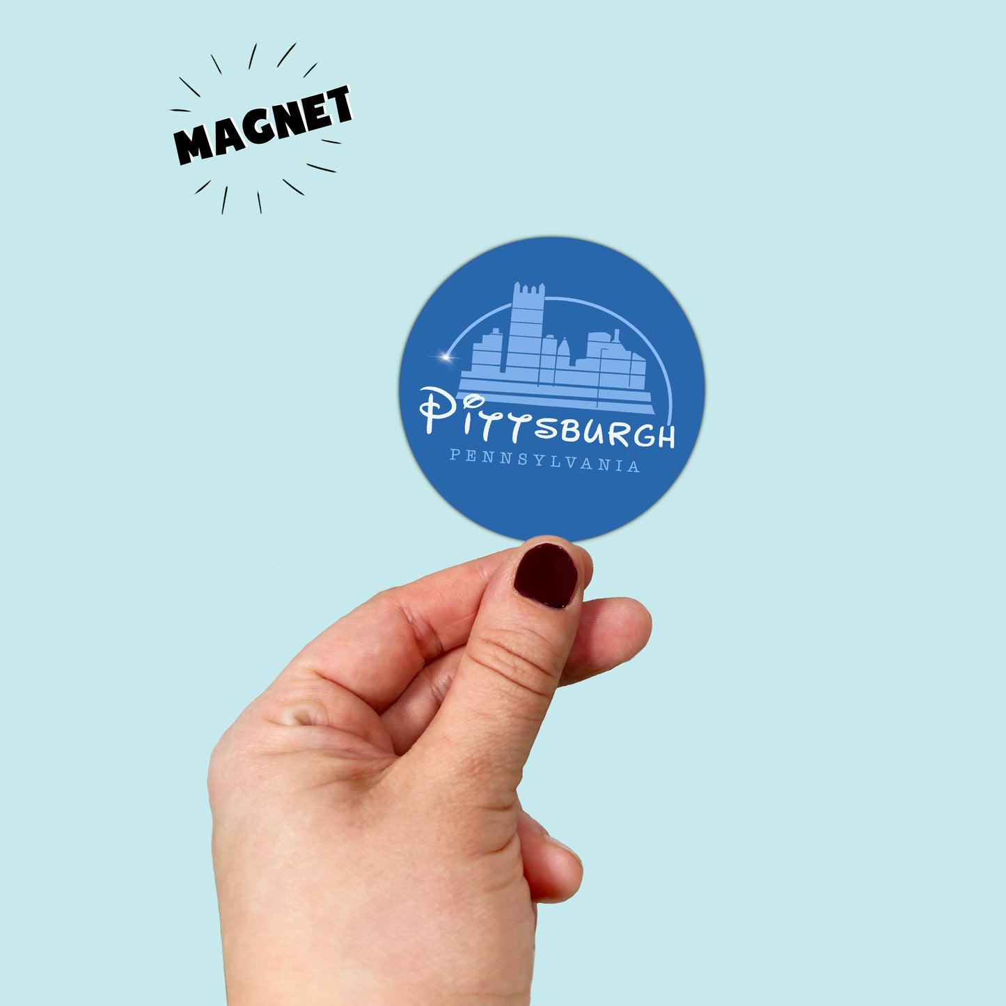 Waterproof Vinyl Pittsburgh Magic Magnet (Circle)