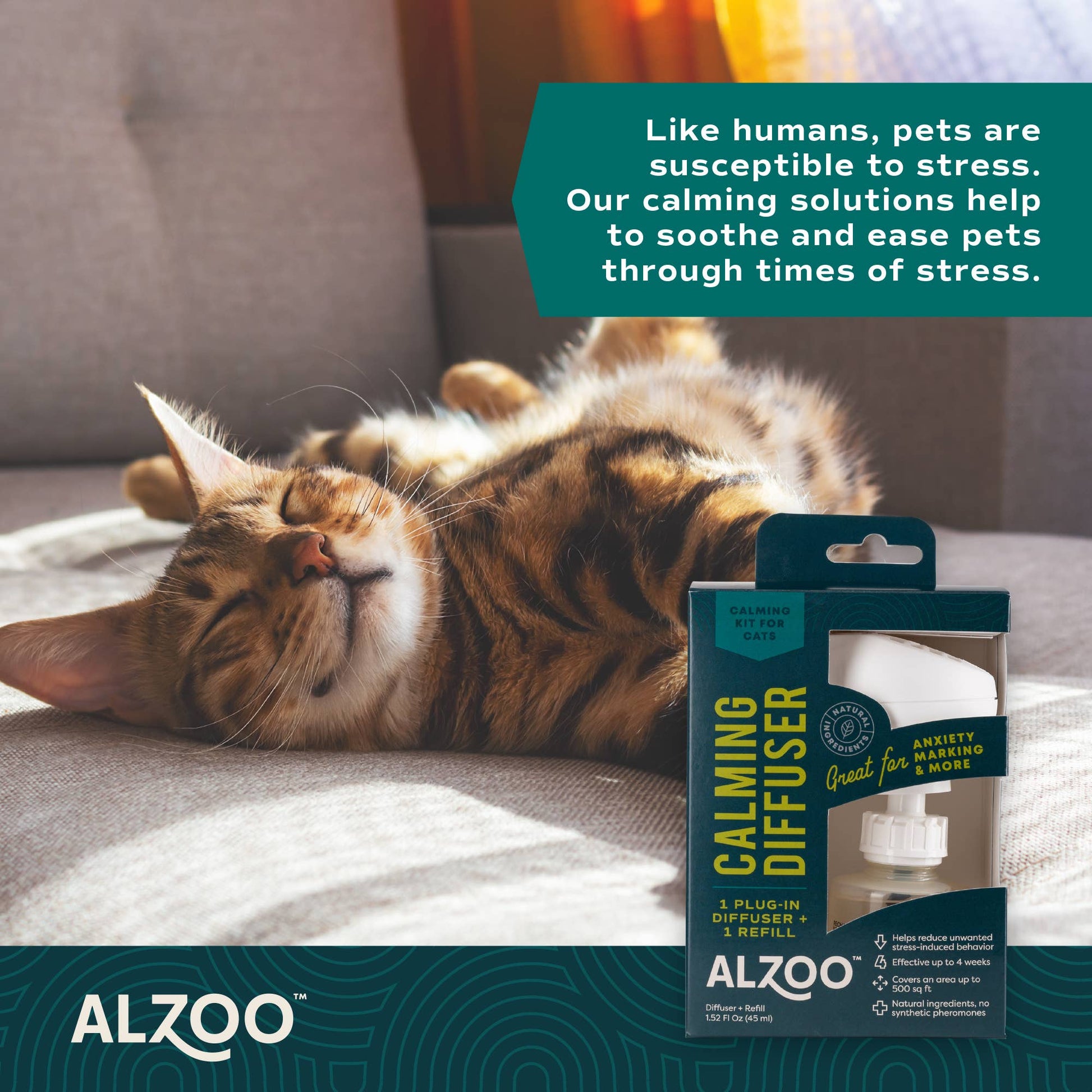 ALZOO Plant-Based Calming Plug-in Diffuser Kit - Cat