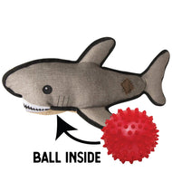 SnugArooz Saul the Shark w/ Rubber Spikey Ball Dog Toy 19"