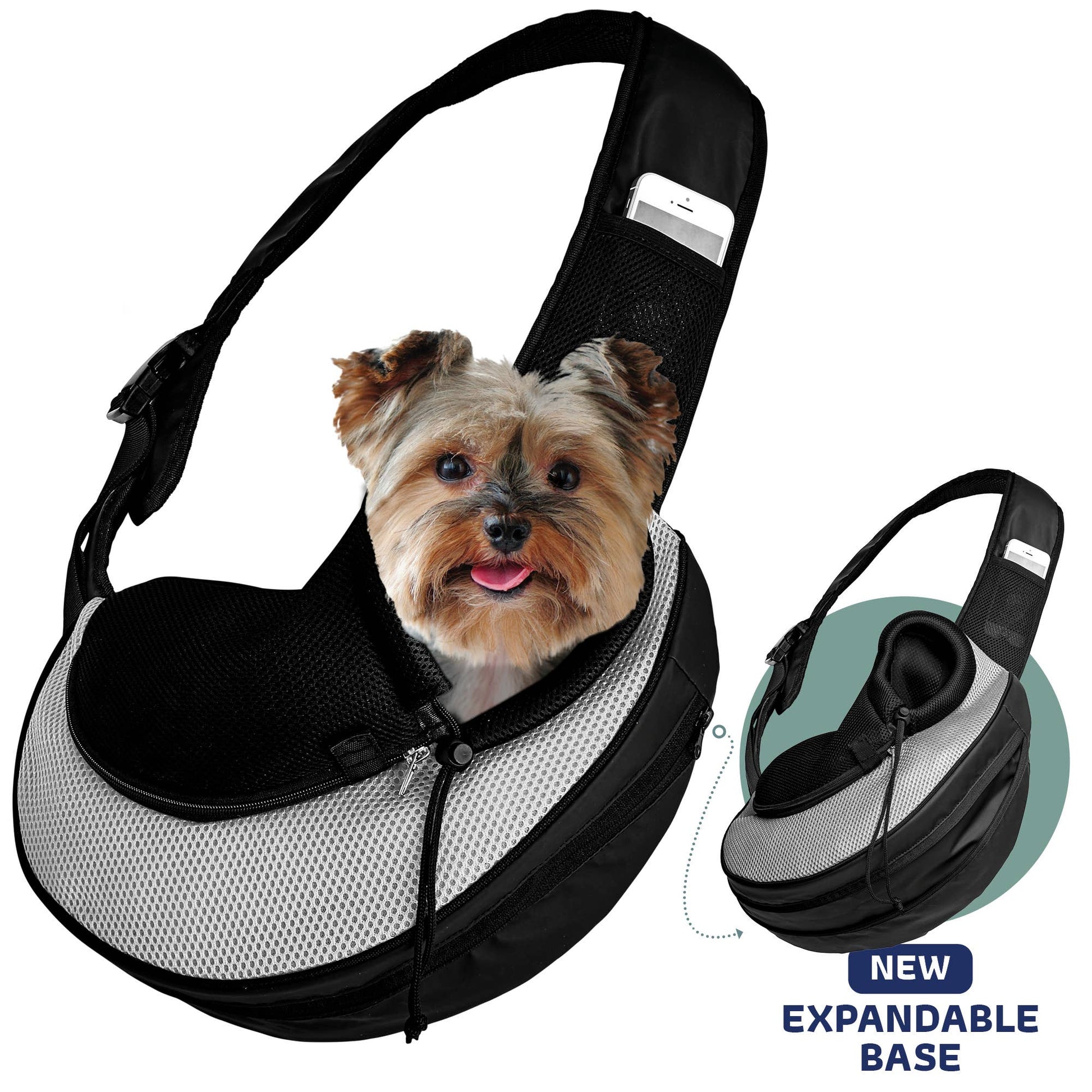 Pet Carrier Expandable Sling For Small Dogs And Cats