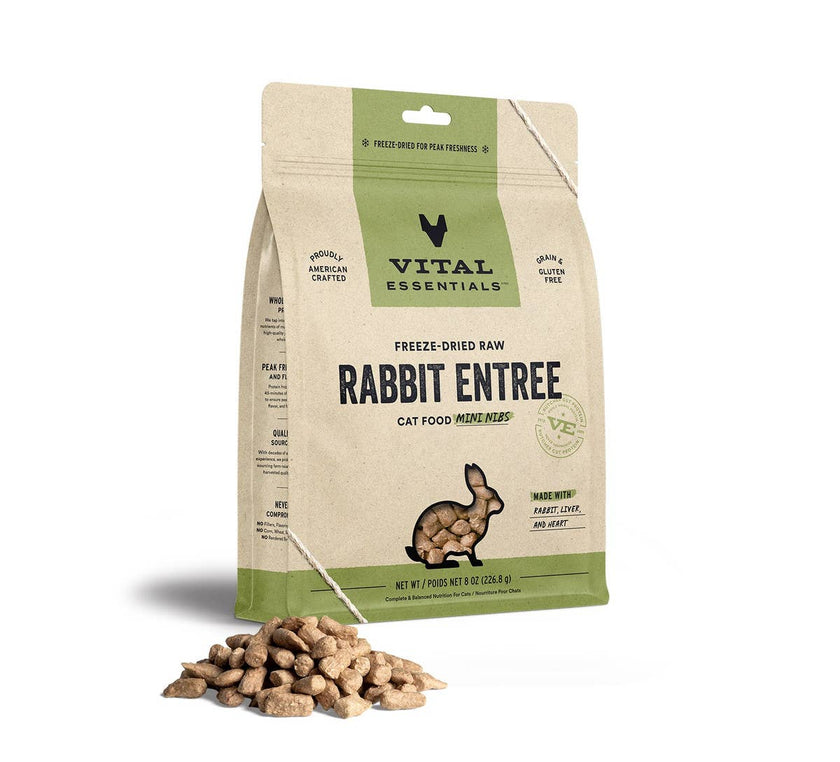 Vital Essentials Raw Rabbit FD Cat Food Mini Nibs 8 oz