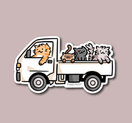 Kei Truck Cats Sticker