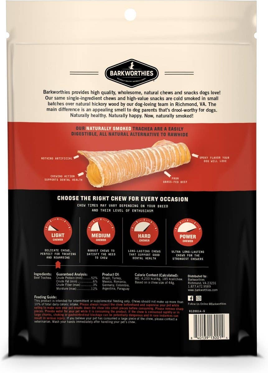 Barkworthies Smoked 6" Trachea 3pk