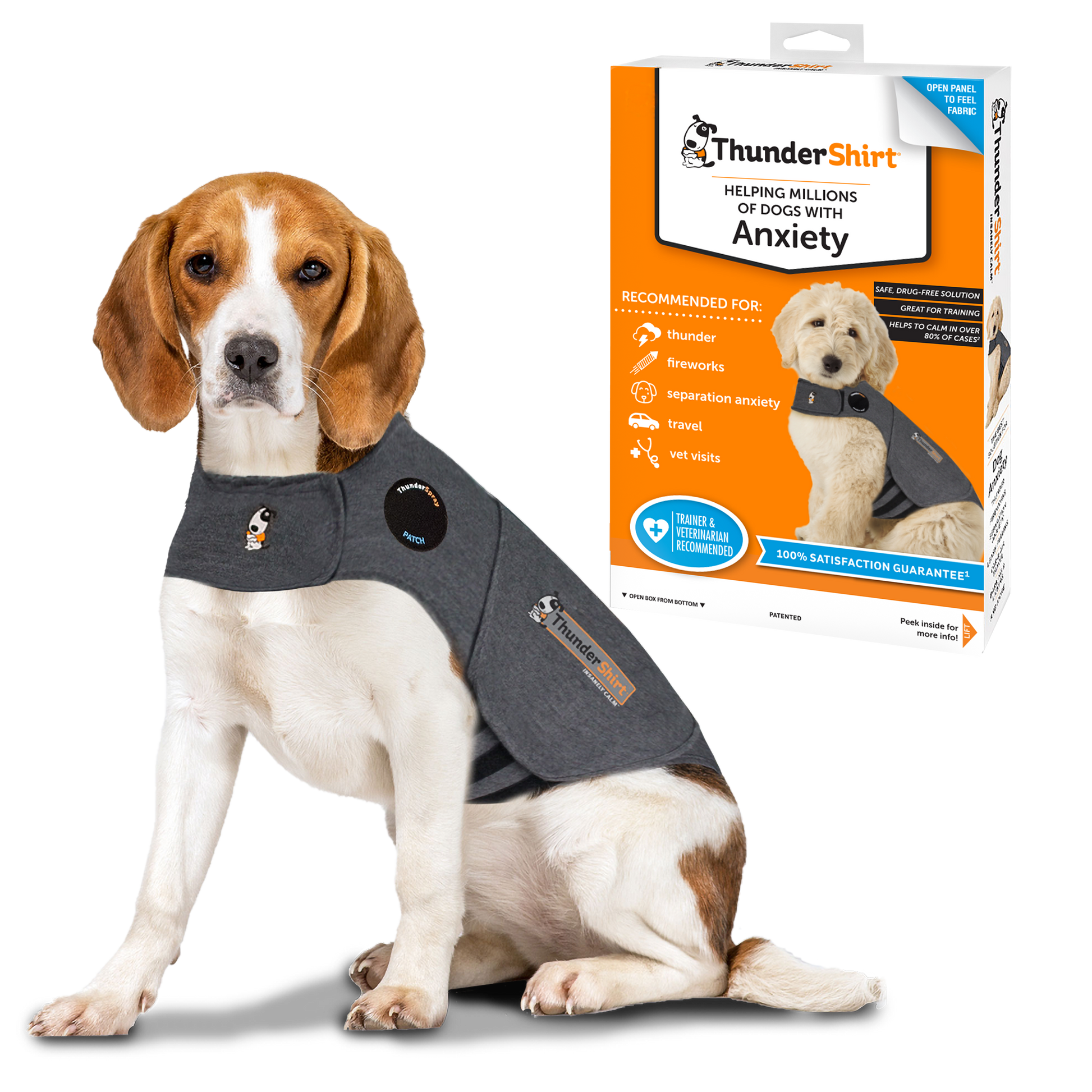 ThunderShirt For Dogs Heather Grey Classic - Dog Anxiety