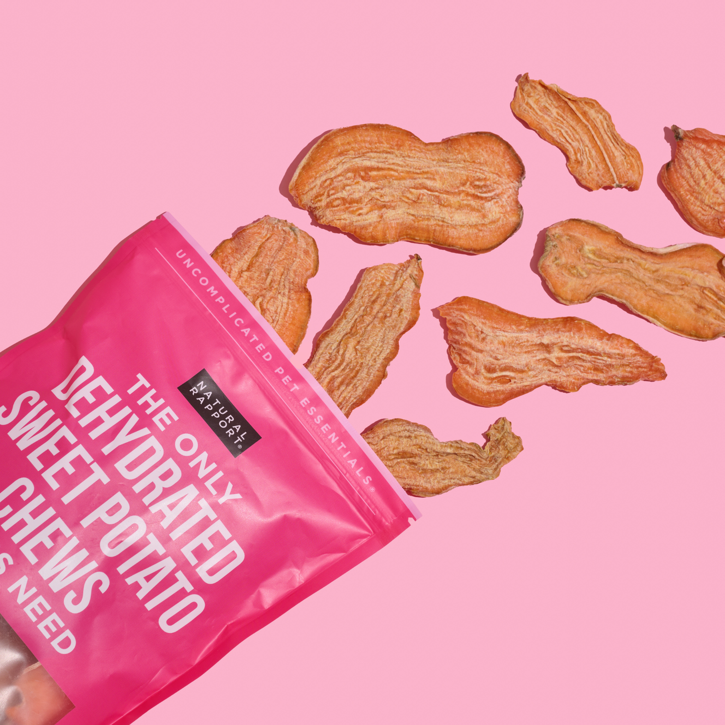 Natural Rapport - The Only Dehydrated Sweet Potato Chews Dogs Need
