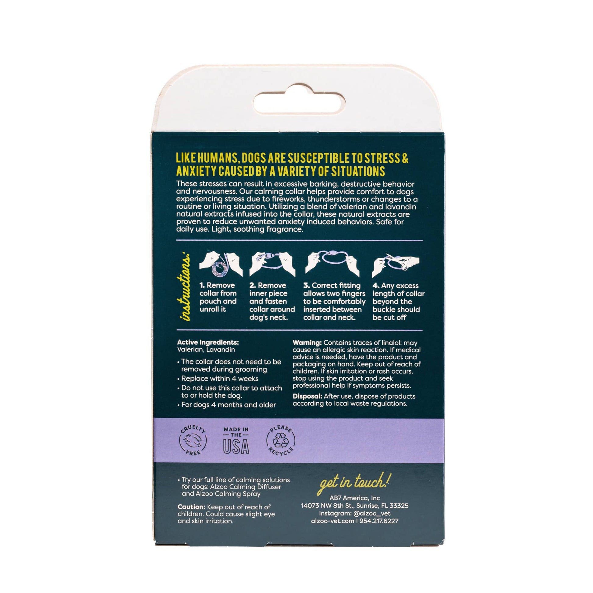 ALZOO Plant-Based Calming Collar for Dogs, 30days