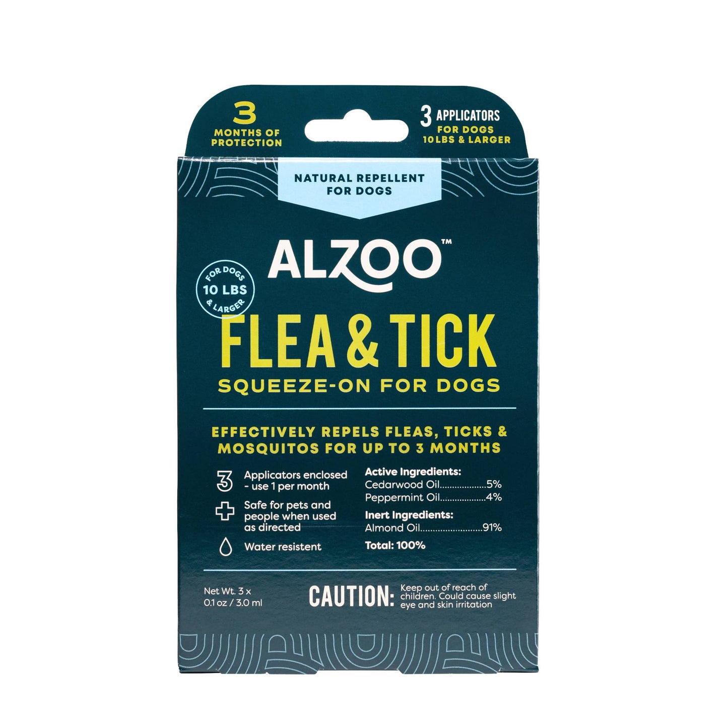 ALZOO Plant-Based Flea & Tick Repellent Squeeze-On for Dogs