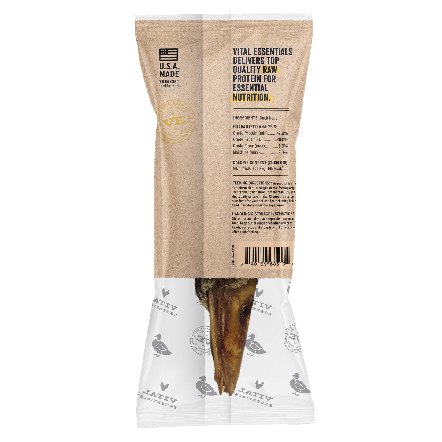 Vital Essentials® RAW BAR Freeze-Dried Raw Duck Head Treat