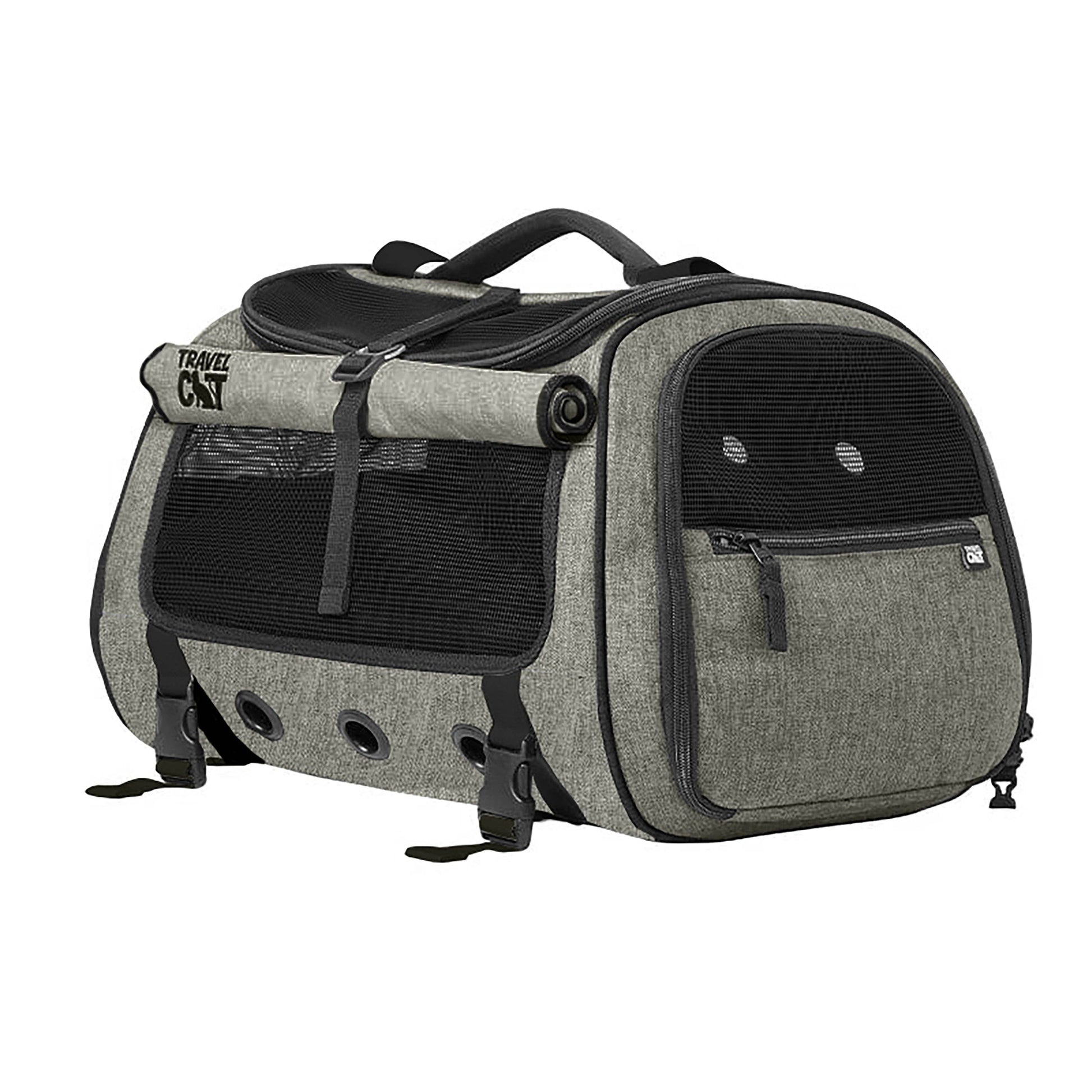 "The Transpurrter" Ultimate Calming Convertible Cat Carrier in Heather Grey