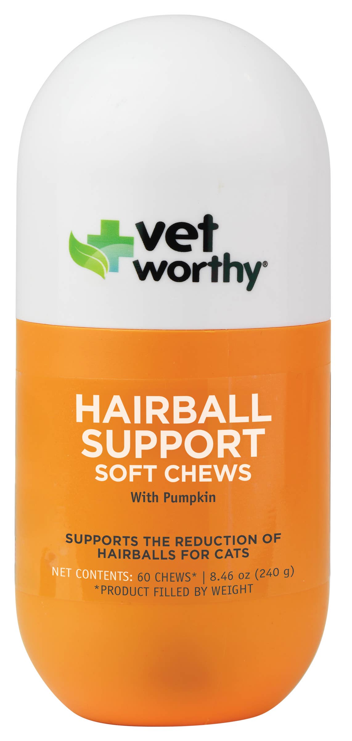 Vet Worthy Hairball Support w/ Pumpkin Soft Chews Feline 60c