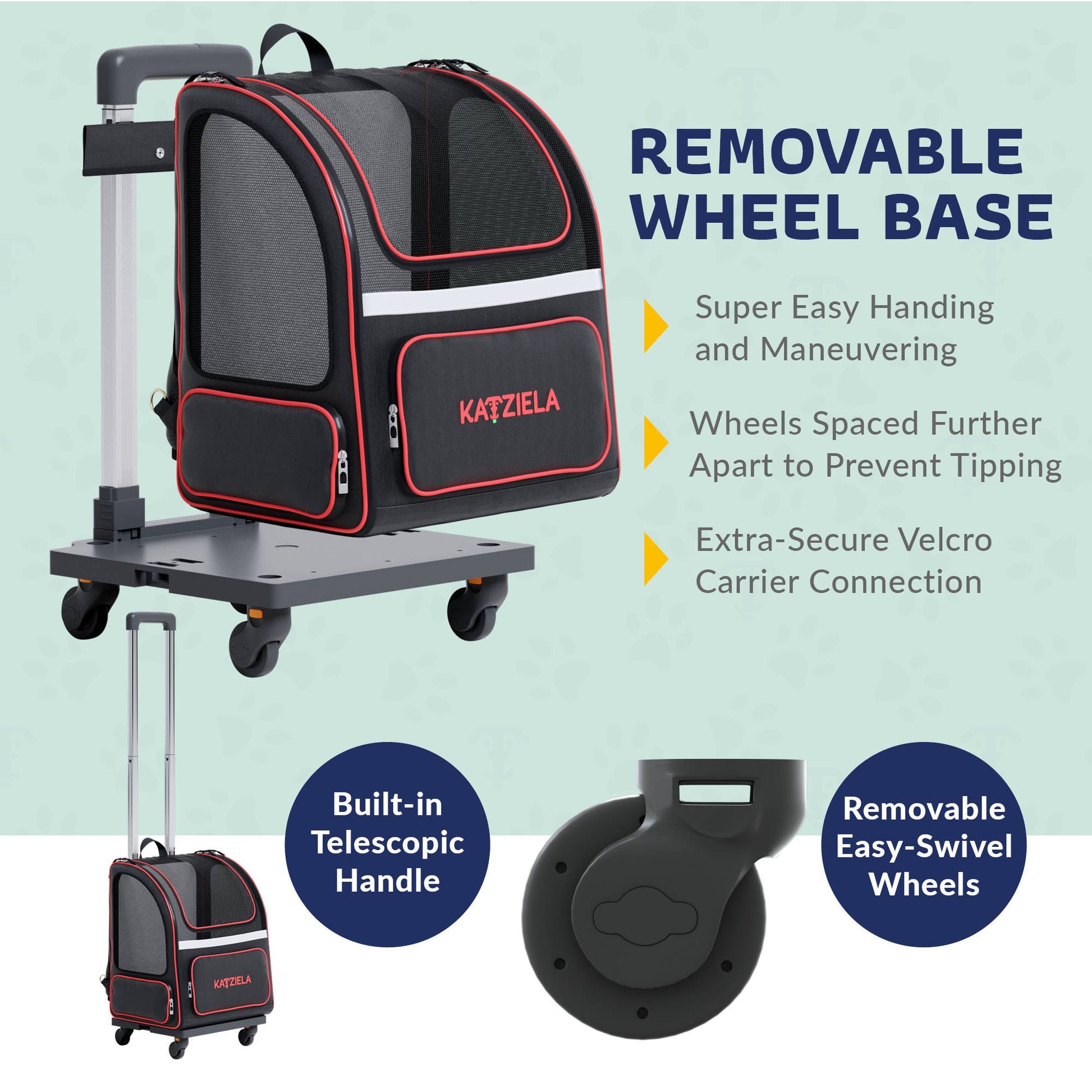 Hybrid Adventurer Pet Backpack With Wheels - 2 Options