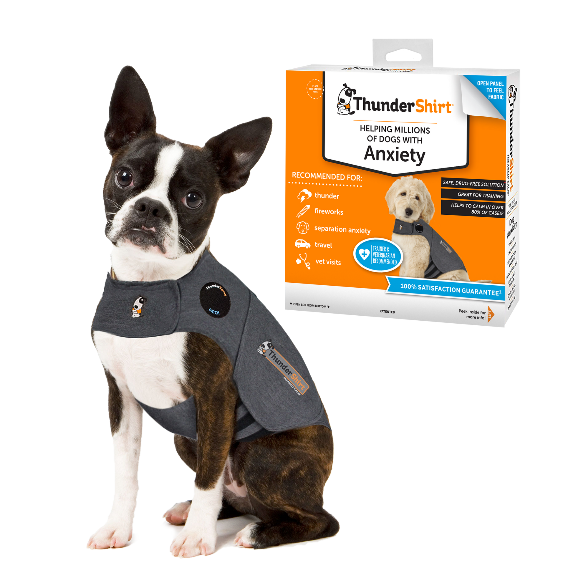 ThunderShirt For Dogs Heather Grey Classic - Dog Anxiety