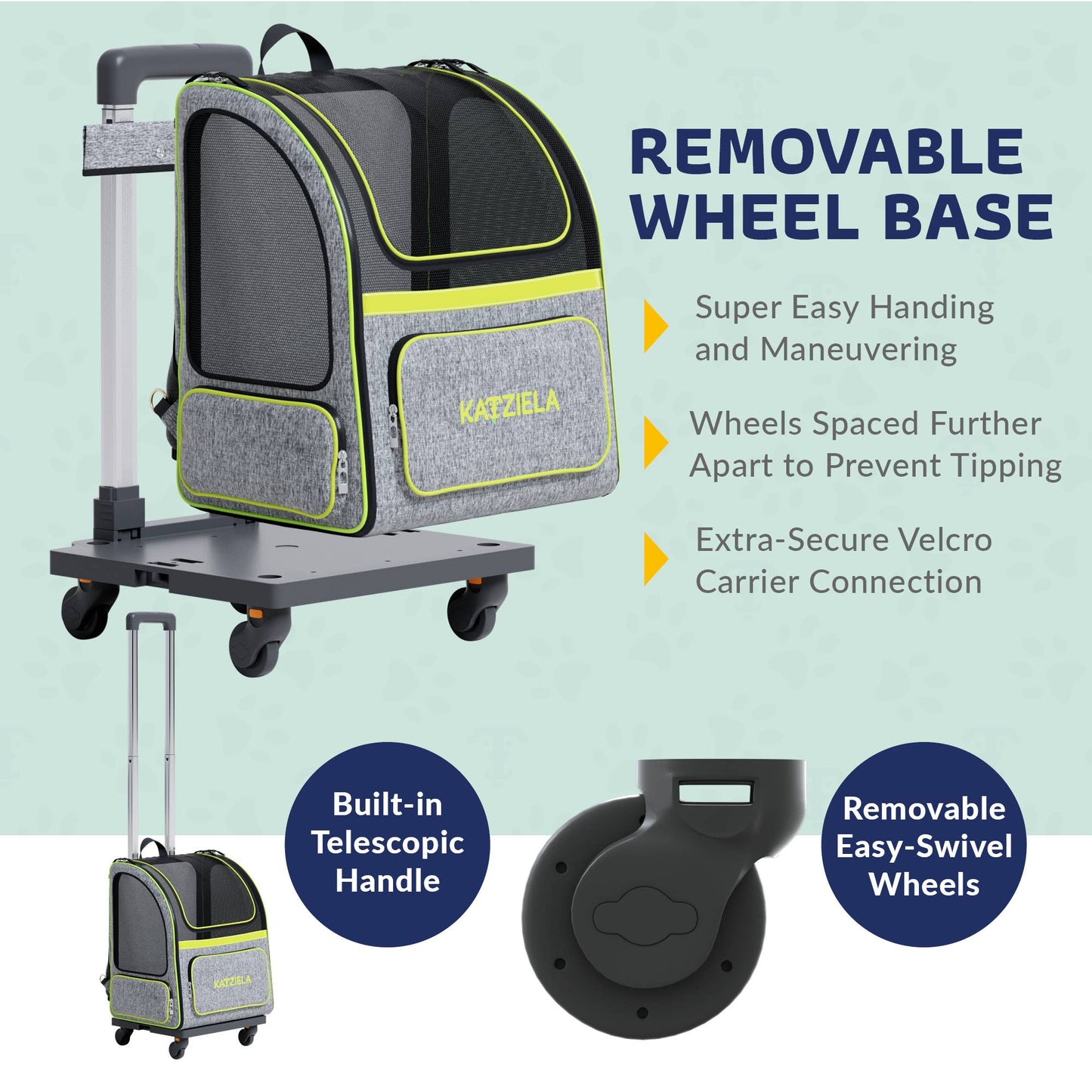 Hybrid Adventurer Pet Backpack With Wheels - 2 Options