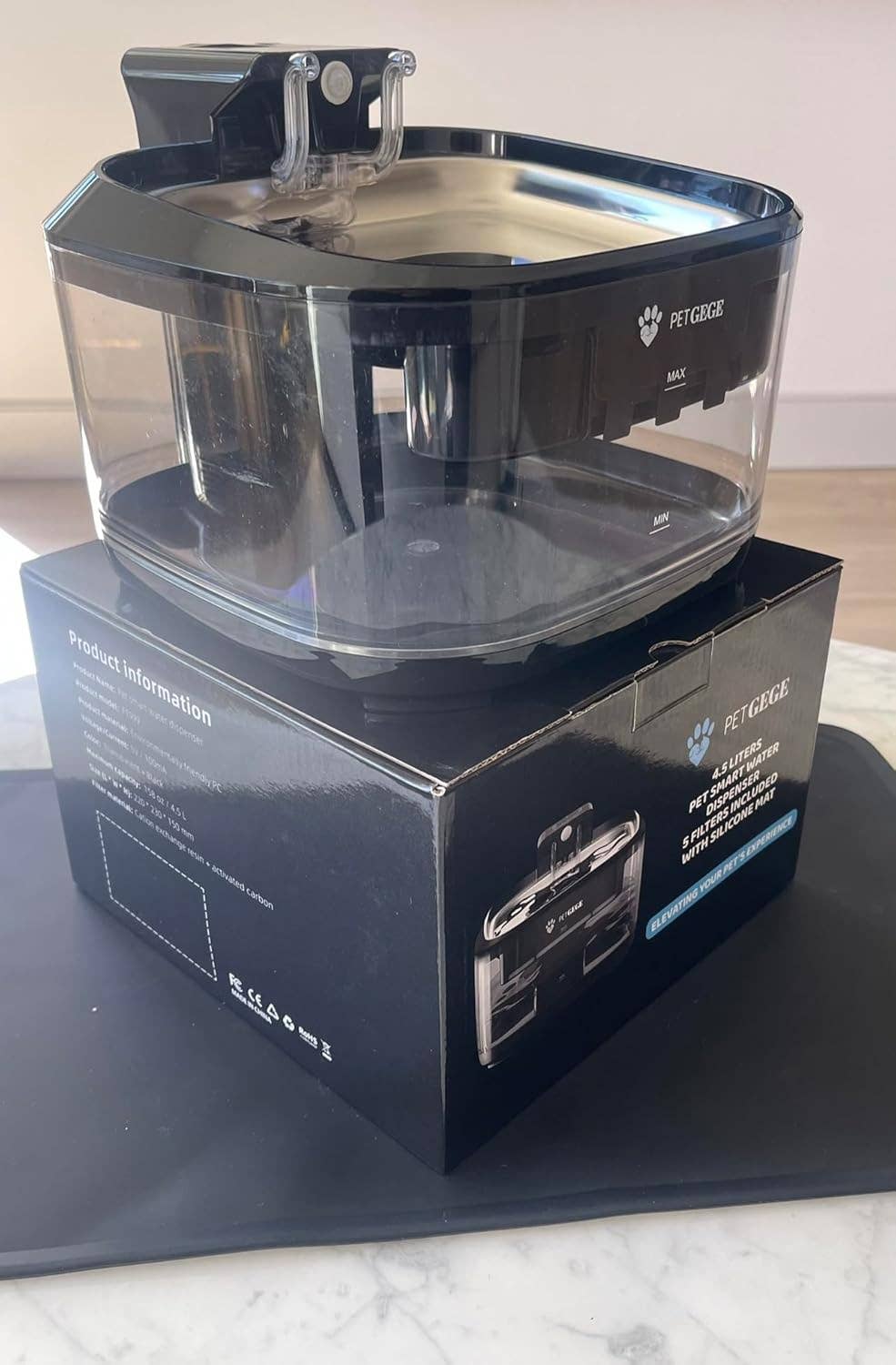 Smart Water Bowl 4.5L - Filtered, Wireless, Motion Activated (In store pickup or local delivery only)