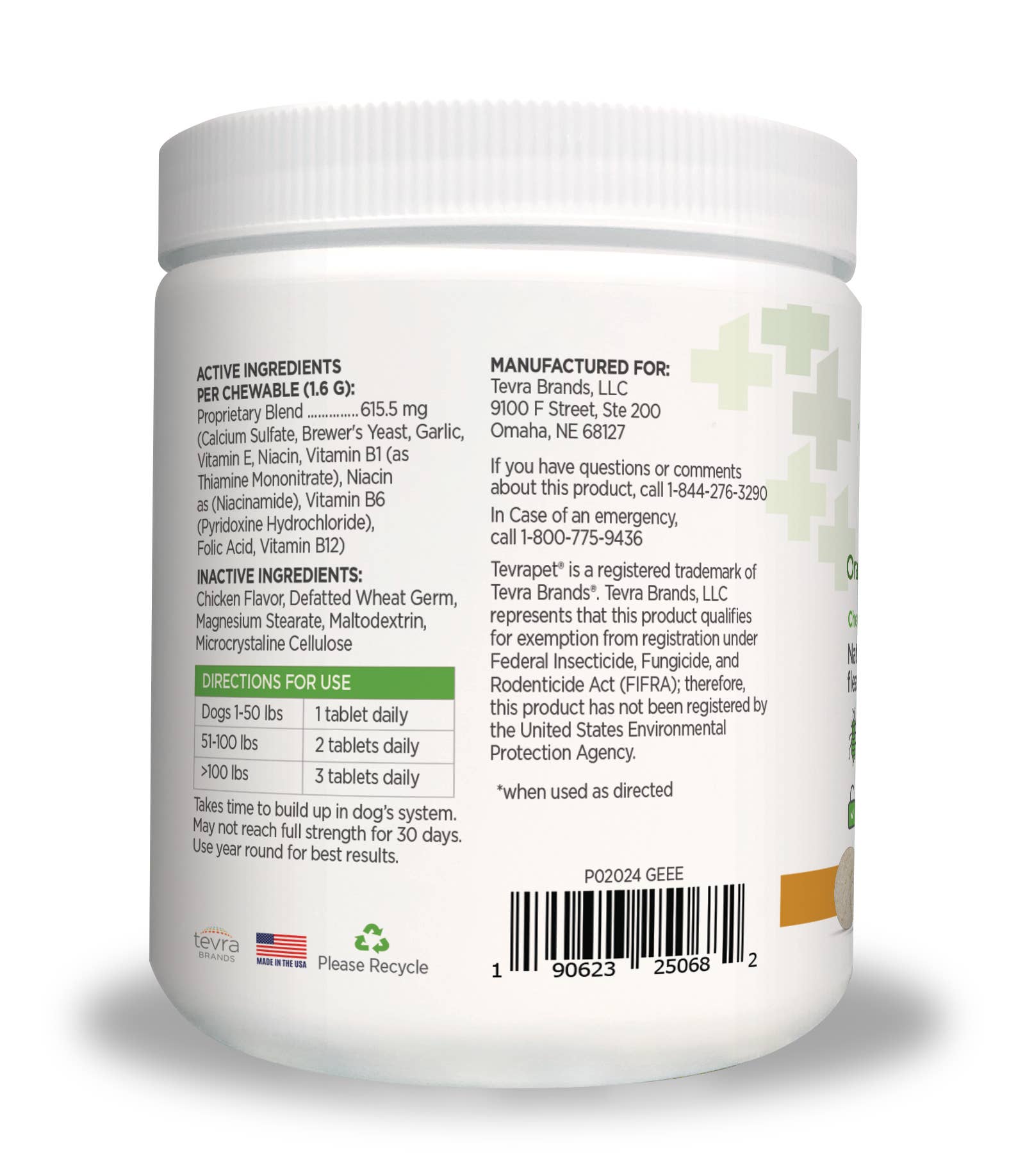 Vetality Naturals Oral Flea & Tick Chews for Dogs 120 ct