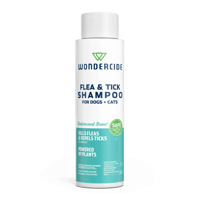 Wondercide Flea & Tick Shampoo Dogs + Cats Cedarwood 12ct