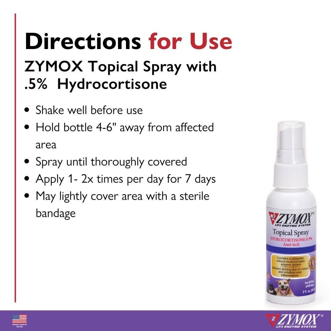 Zymox Spray w/ .5% hydrocortisone  - 2 oz. bottle