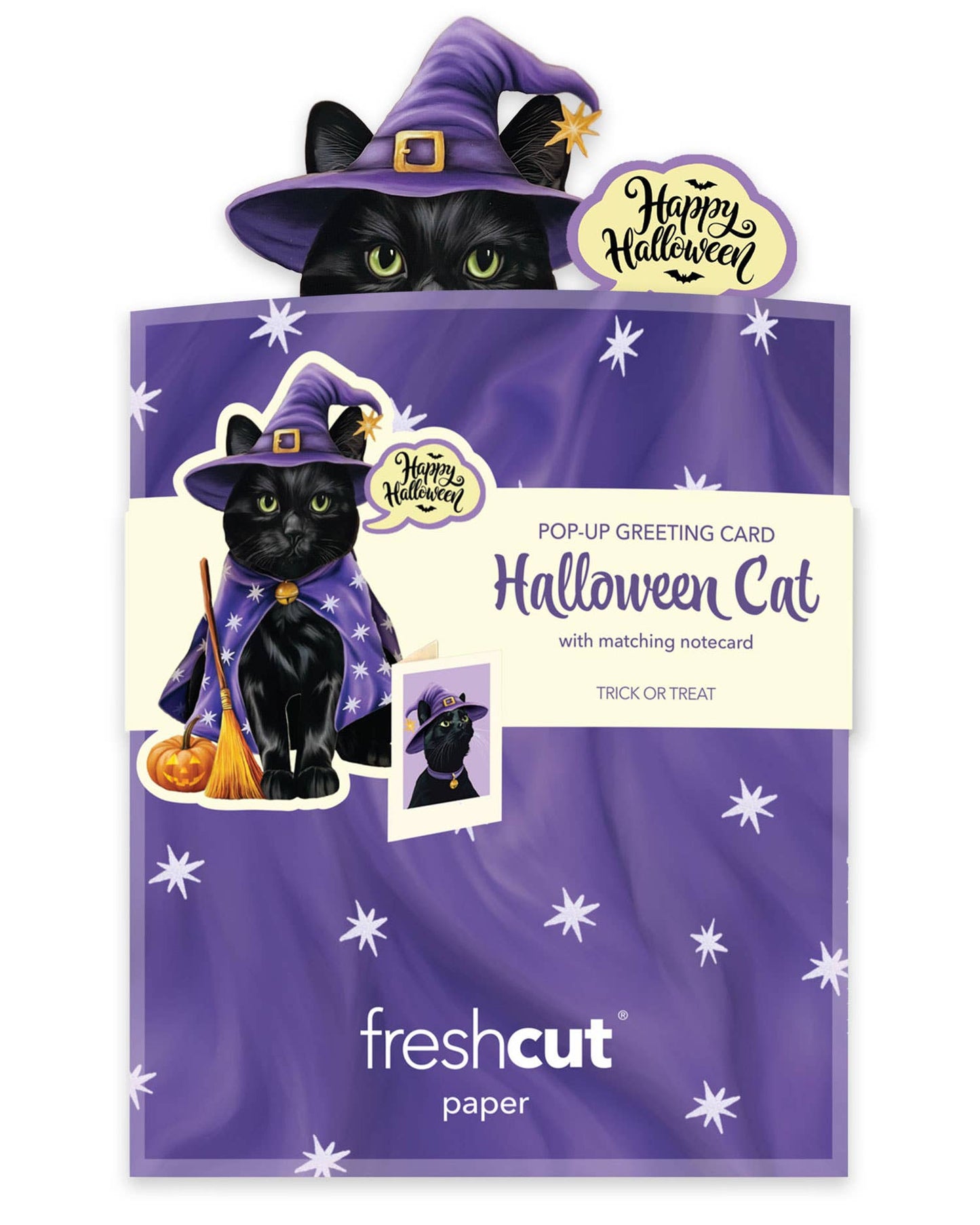 Mini Halloween Cat (1 Mini Pop-up Greeting Card)