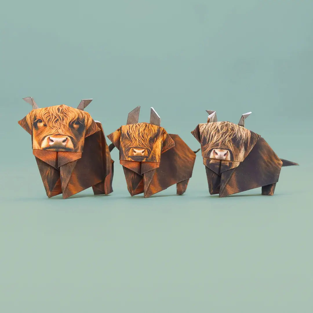 Paper Highland Cows | DIY Origami Kit for Animal Lovers