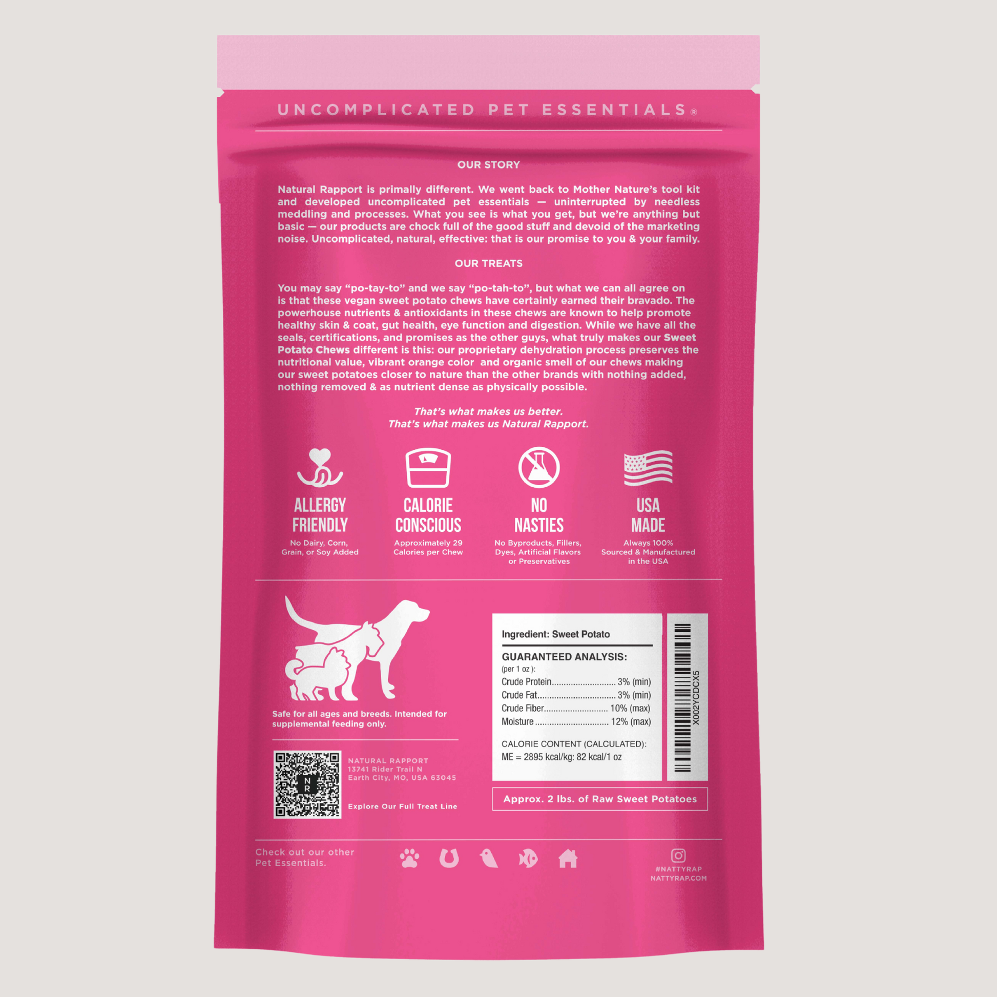 Natural Rapport - The Only Dehydrated Sweet Potato Chews Dogs Need