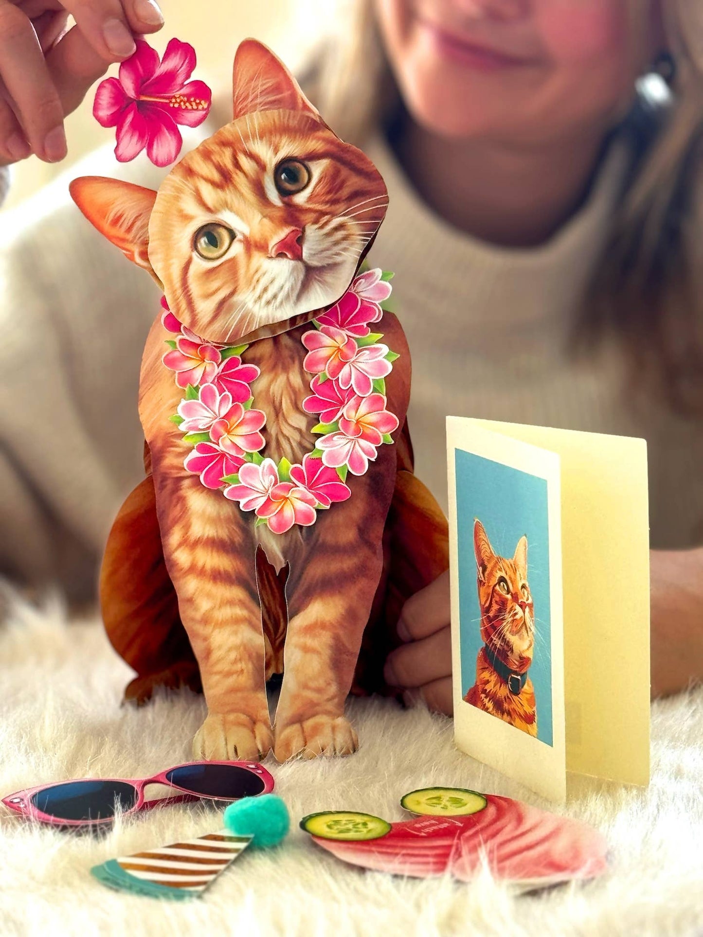 Orange Tabby (1 Pop-up Greeting Card)