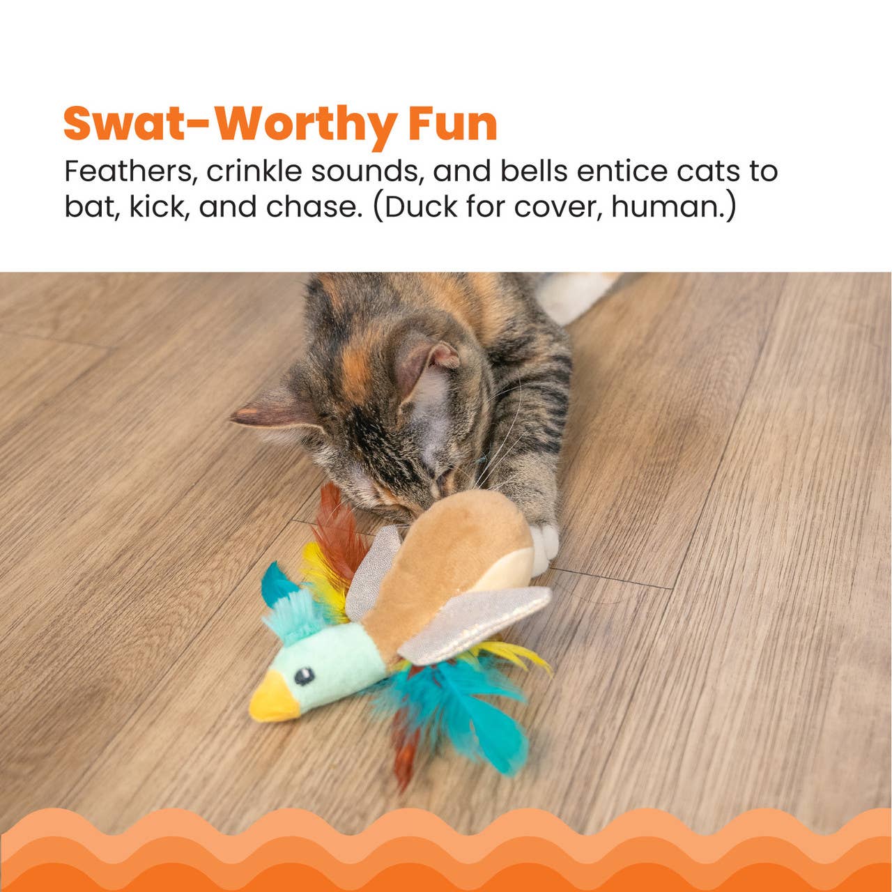 Catstages Flapperz Duck Cat Toy Brown