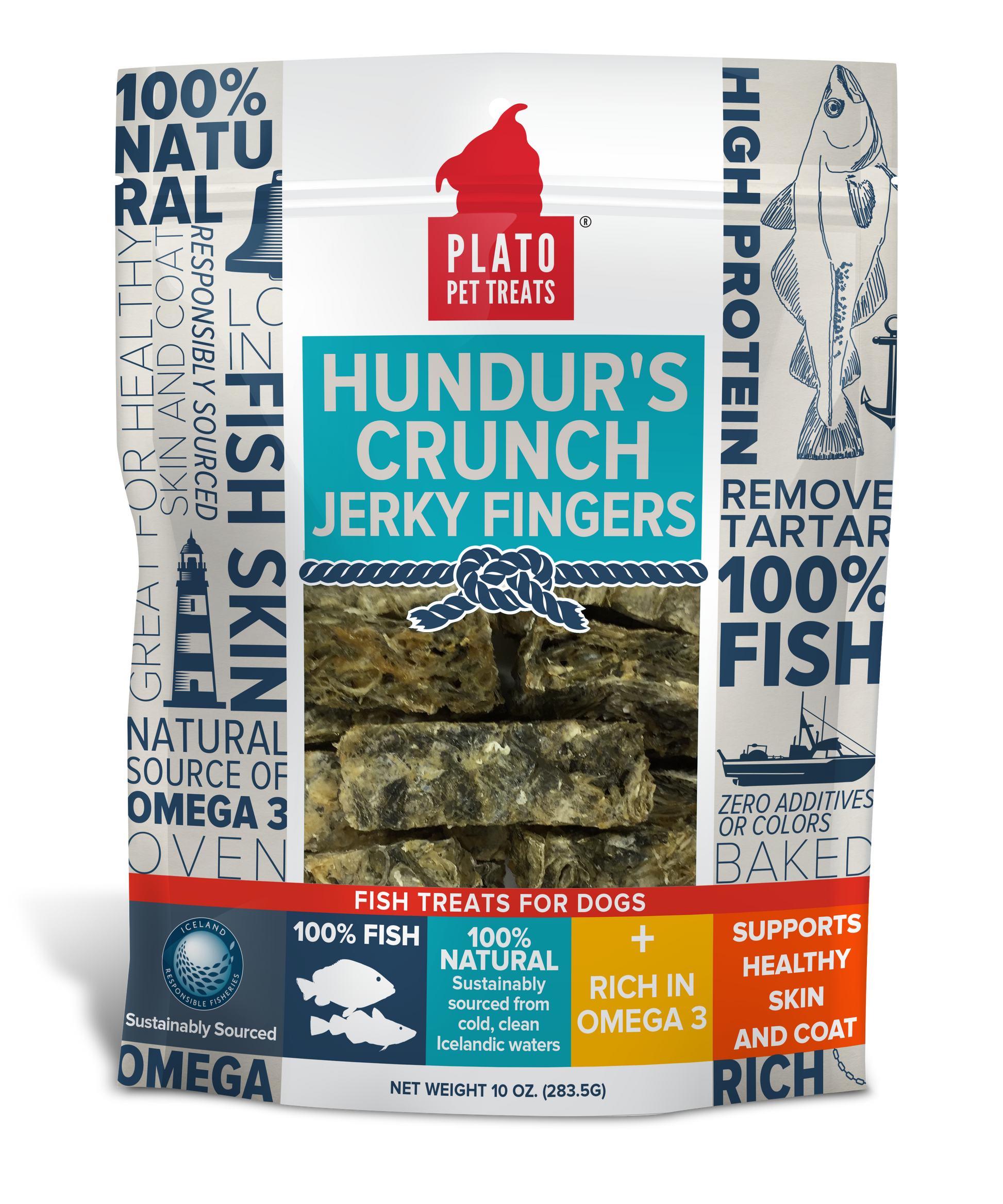 Plato Hundur's Crunch Jerky Fingers 10oz