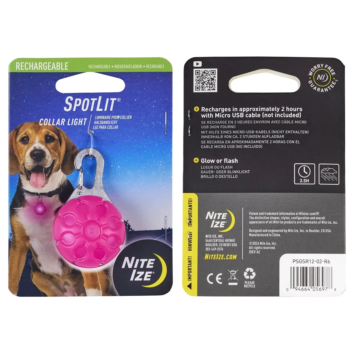 Nite Ize SpotLit® Rechargeable Collar Light - Pink