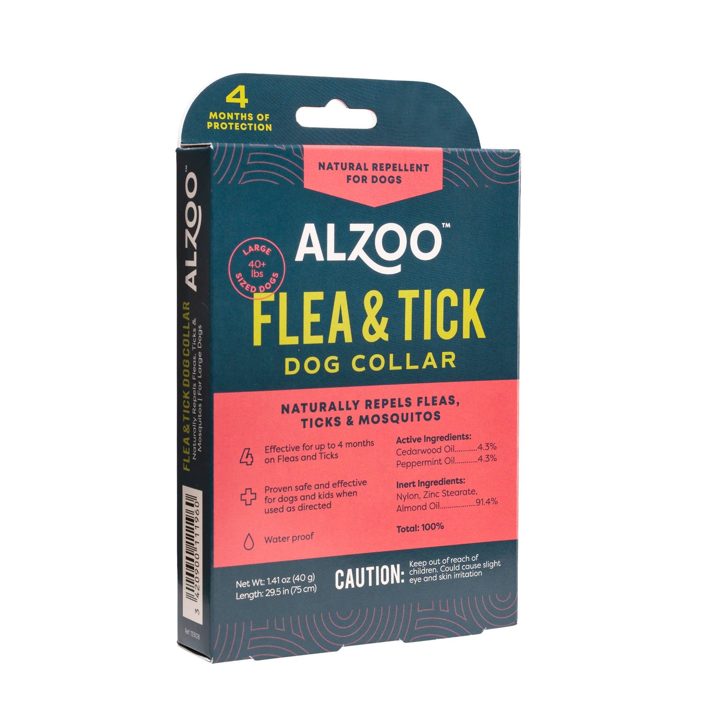 ALZOO Plant-Based Flea & Tick Collar for Dog, Large