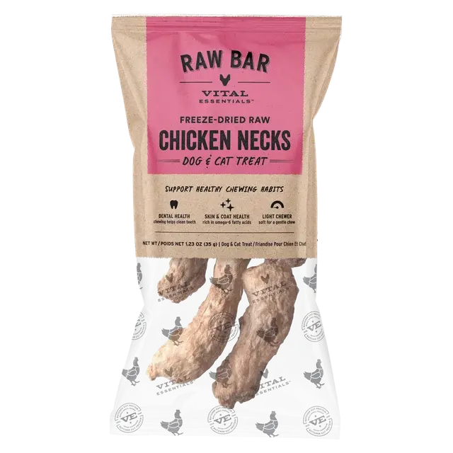 Vital Essentials RAW BAR Freeze-Dried Chicken Necks 1.23oz
