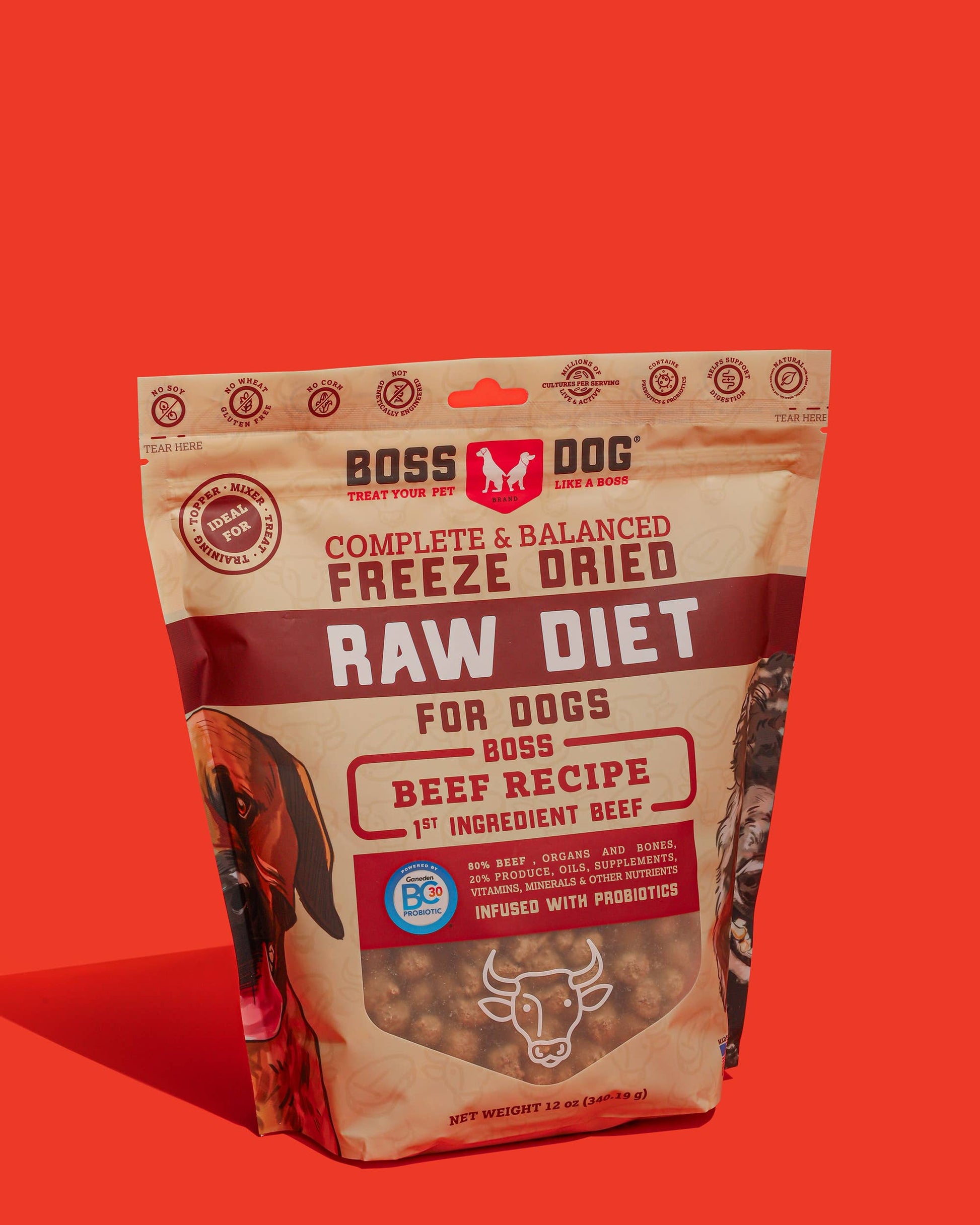 Boss Dog Freeze Dried Raw Diet - Beef (12oz)