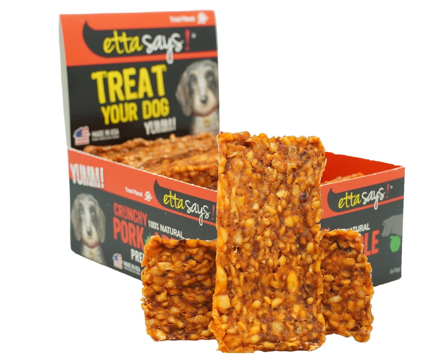 Etta Says! Premium Bars Pork & Apple Dog Chew 1c t