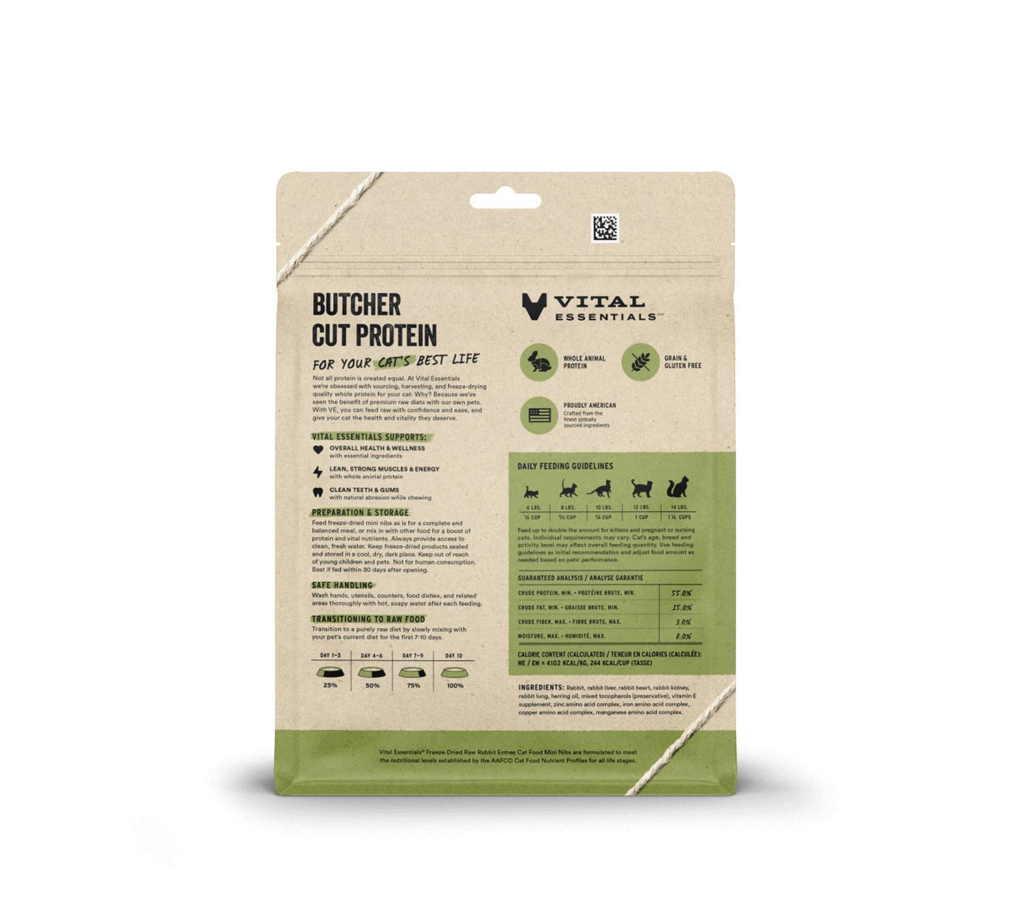 Vital Essentials Raw Rabbit FD Cat Food Mini Nibs 8 oz