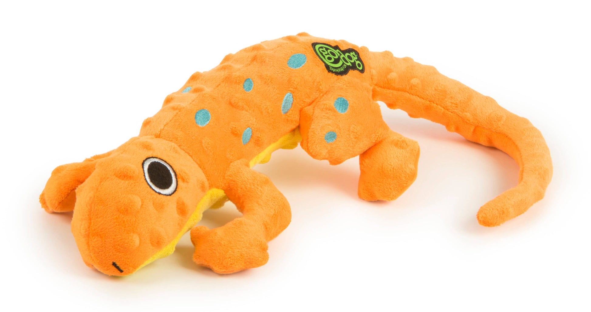 GoDog Amphibianz Gecko Squeaky Plush Dog Toy Large