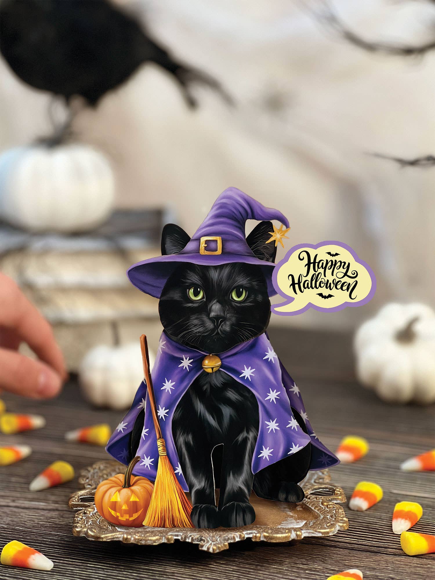 Mini Halloween Cat (1 Mini Pop-up Greeting Card)