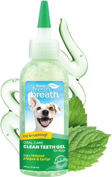 4 oz. Tropiclean Fresh Breath No Brushing Clean Teeth Oral Care Gel For Dogs