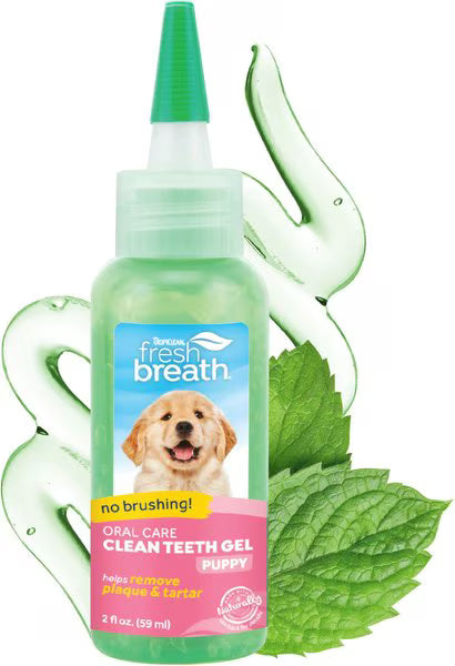 2 oz. Tropiclean Fresh Breath No Brushing Clean Teeth Oral Care Gel For Puppies